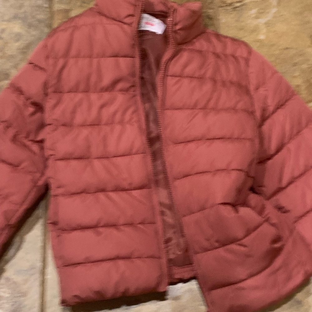 Pink puffer jacket